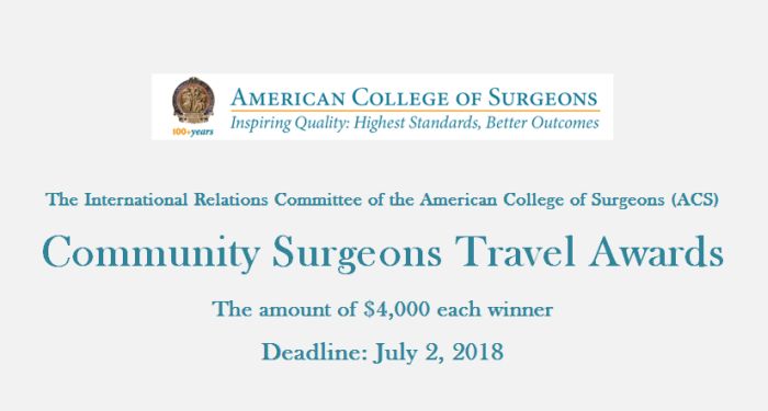 ACS Community Surgeons Travel Awards