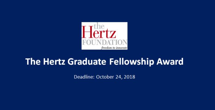 The Hertz Graduate Fellowship Award