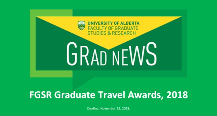FGSR Graduate Travel Awards, 2018