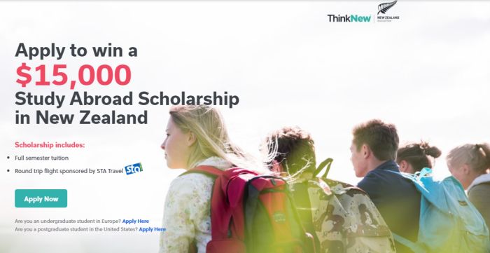 Go Overseas Study Abroad Scholarship in New Zealand
