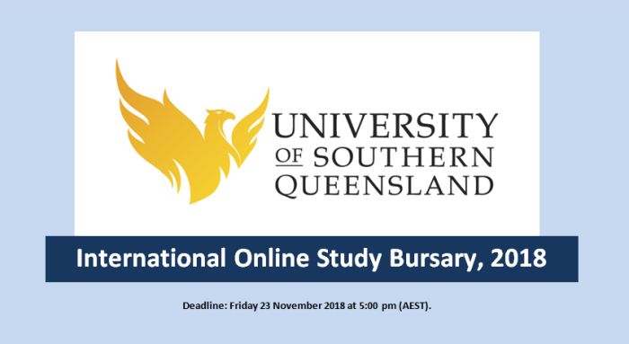 International Online Study Bursary, 2018