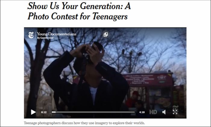 Show Us Your Generation: A Photo Contest for Teenagers