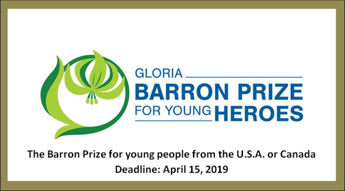 The Barron Prize for young people from the U.S.A. or Canada