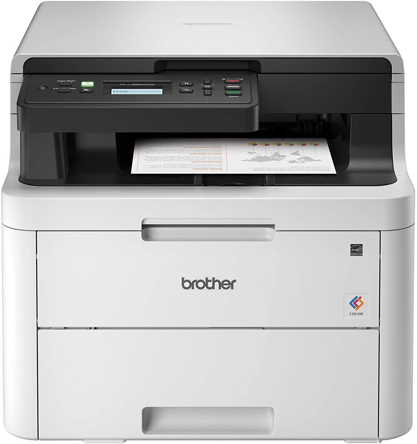 Brother HL-L3290CDW Compact Digital Color Printer Providing Laser Printer Quality Results with Convenient Flatbed Copy & Scan, Wireless Printing and Duplex Printing, Amazon Dash Replenishment Ready