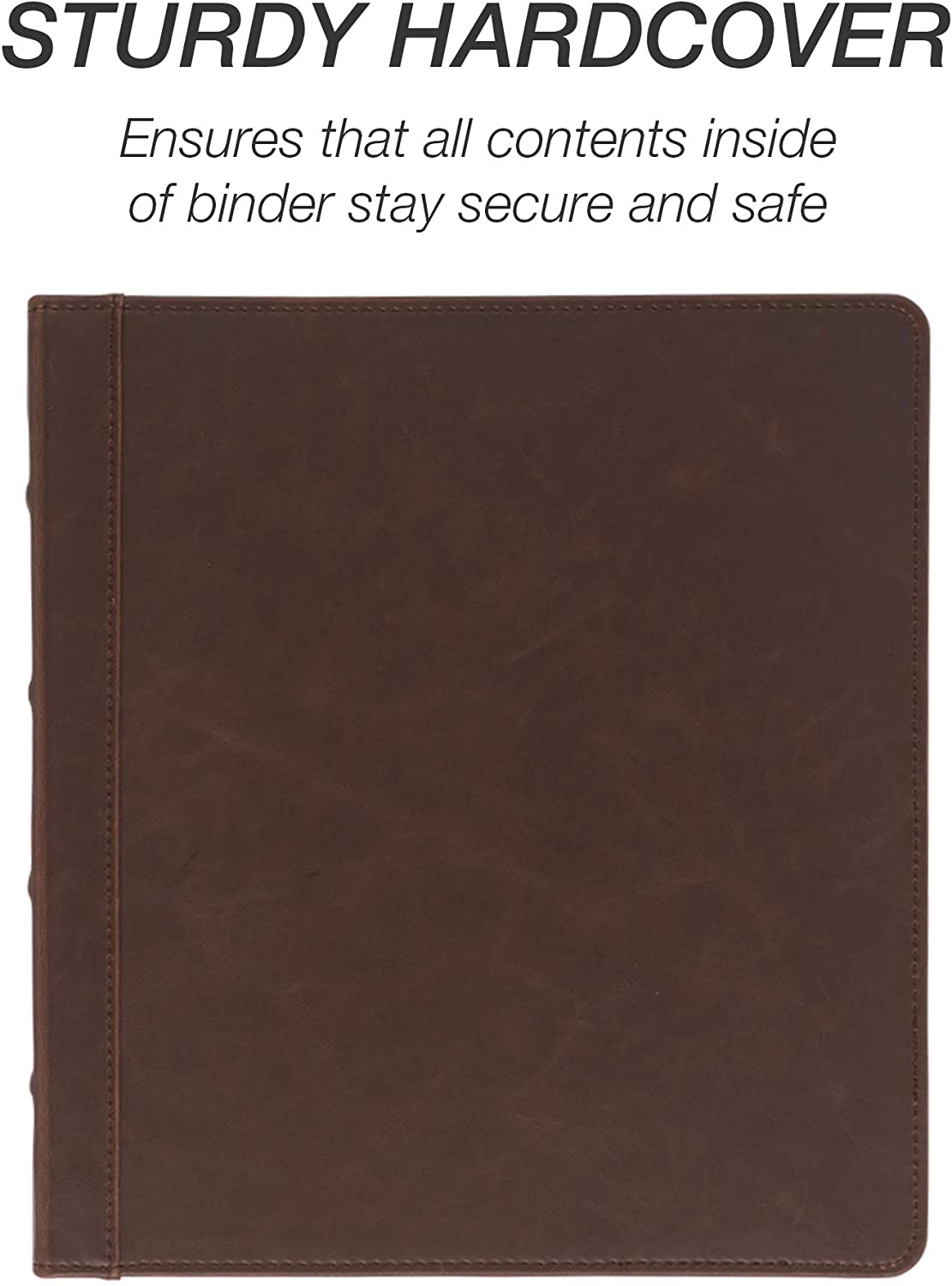 Samsill Vintage Hardback Book Binder/Professional Binder Organizer/Planner Binder / 1.5 Inch 3 Ring Binder/Dark Brown (No Zipper, Letter Size)
