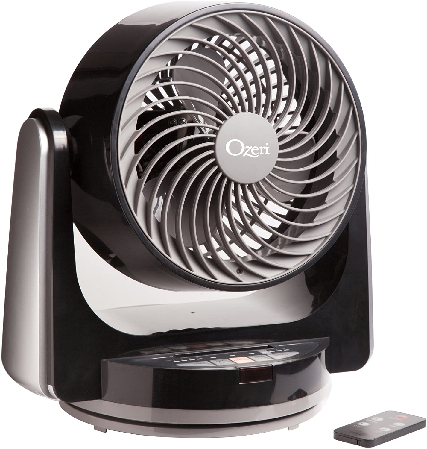 Ozeri Brezza III Dual Oscillating 10" High Velocity Desk Fan, Black/Gray