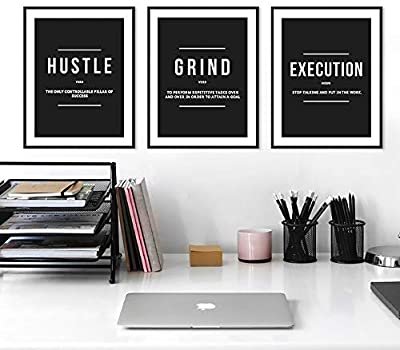 Grind Hustle Execution Positive Affirmation Posters