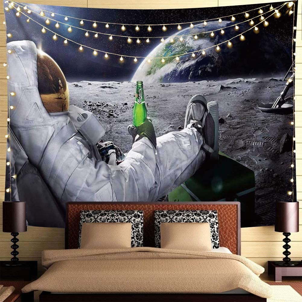 Trippy Astronaut Tapestry Space Tapestry Poster