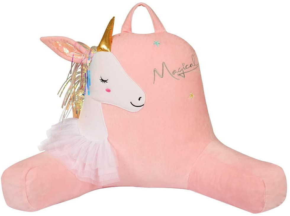 Anzitinlan Unicorn Reading Pillow with Pink Shade