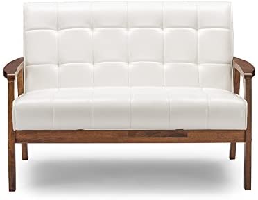 Baxton Studio Mid-Century Masterpieces Loveseat Couch for Dorm Room