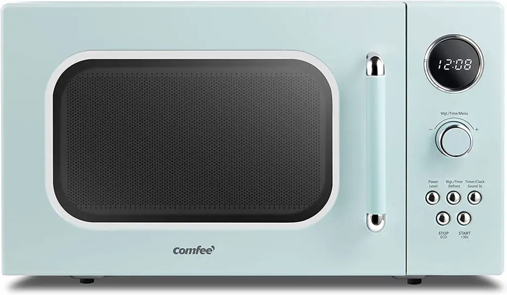 COMFEE' CM-M091AGN Retro Microwave with Multi-Stage Cooking 