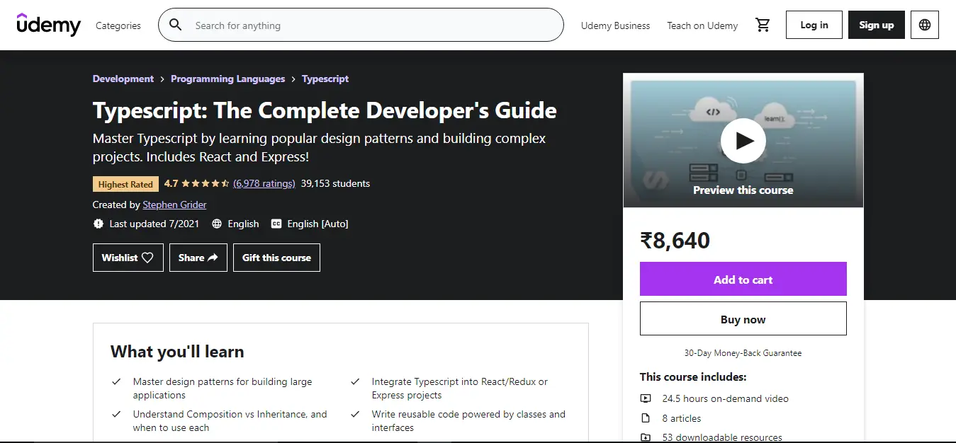 Best Typescript Courses Udemy