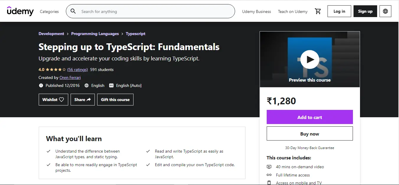 Best Typescript Courses Udemy