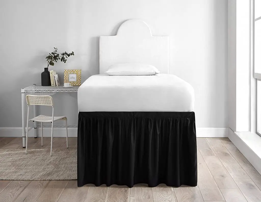 Dorm Sized Bed Skirt Panel with Ties