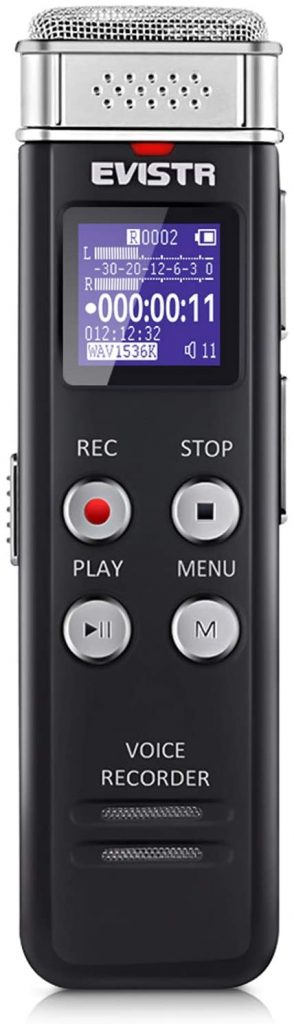  EVISTR 16GB Digital Voice Recorder Voice Activated Recorder with Playback for Lectures and Meetings