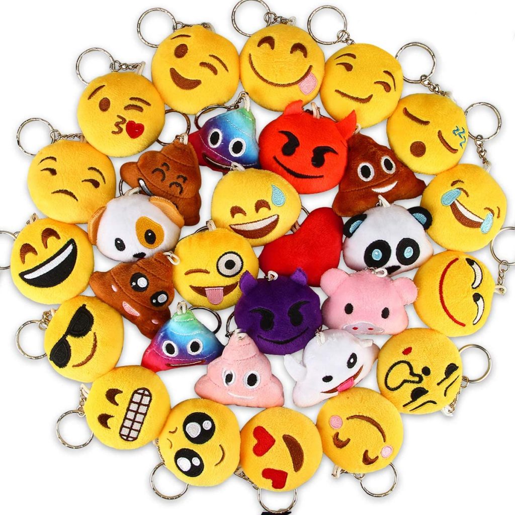 Fluffy Emoticons Key-Chains Treasure Box School Prize Chest Treat for Classroom