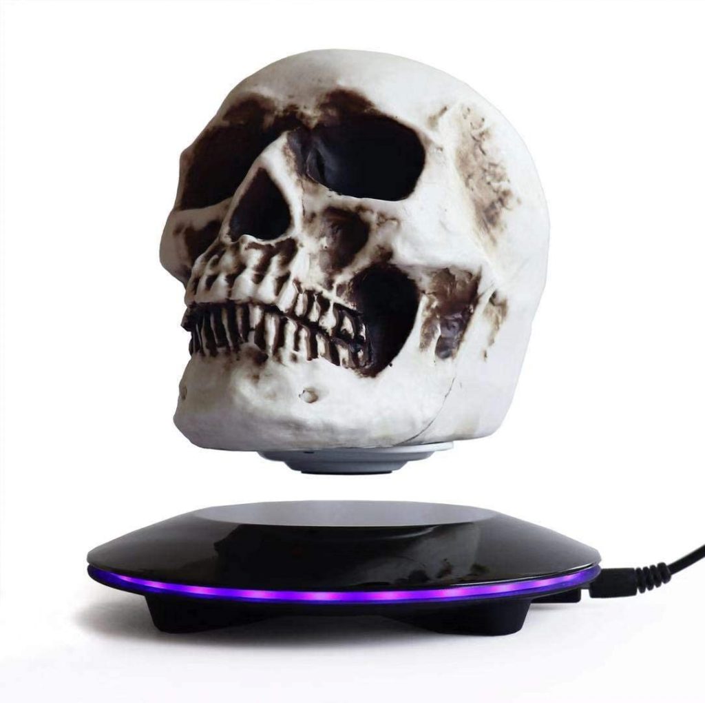 Magnetic Levitating Levitate 3D Skull LED Night Light with Touch Button Base