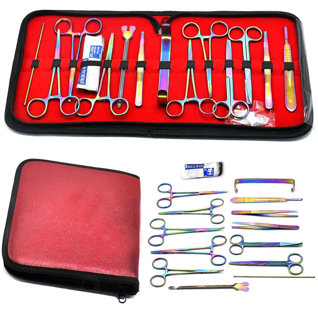 Multi Rainbow Color 23 Pcs Advanced Lab Dissection Kit for Anatomy & Biology Students