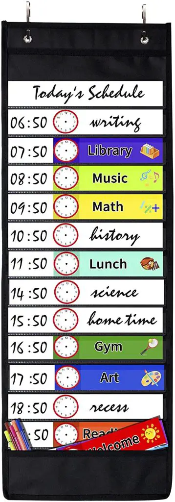 SUNEE Daily Schedule Pocket Chart