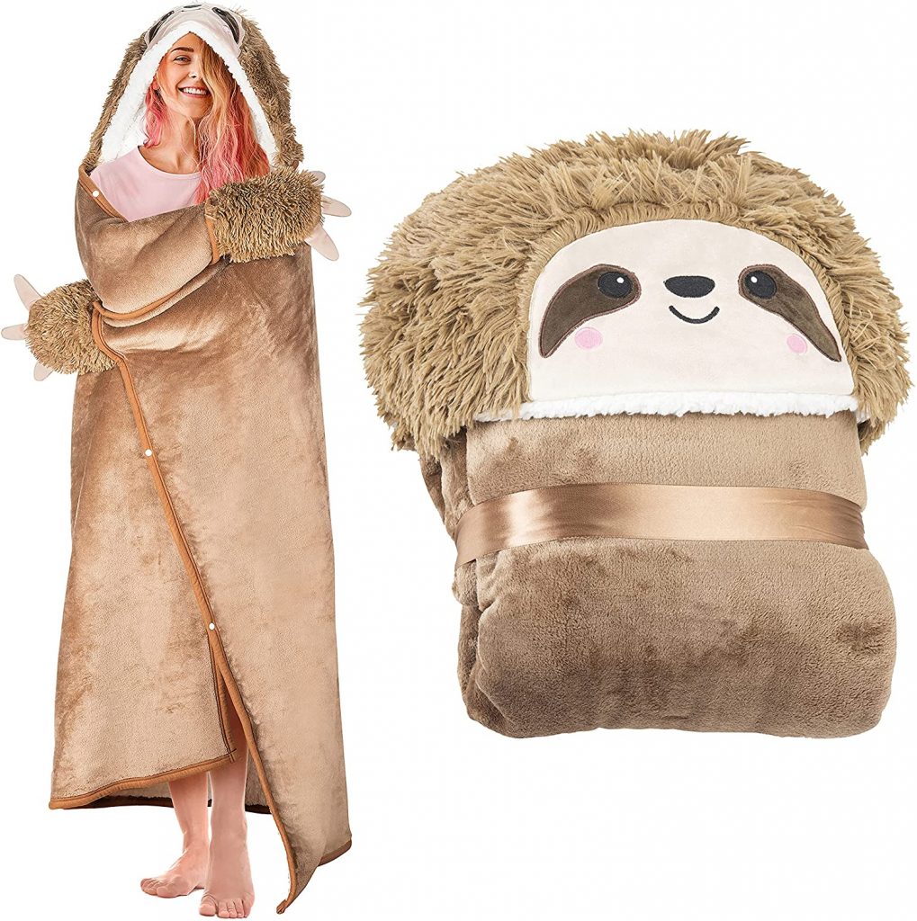 Sloth Wearable Hooded Blanket for Adults 