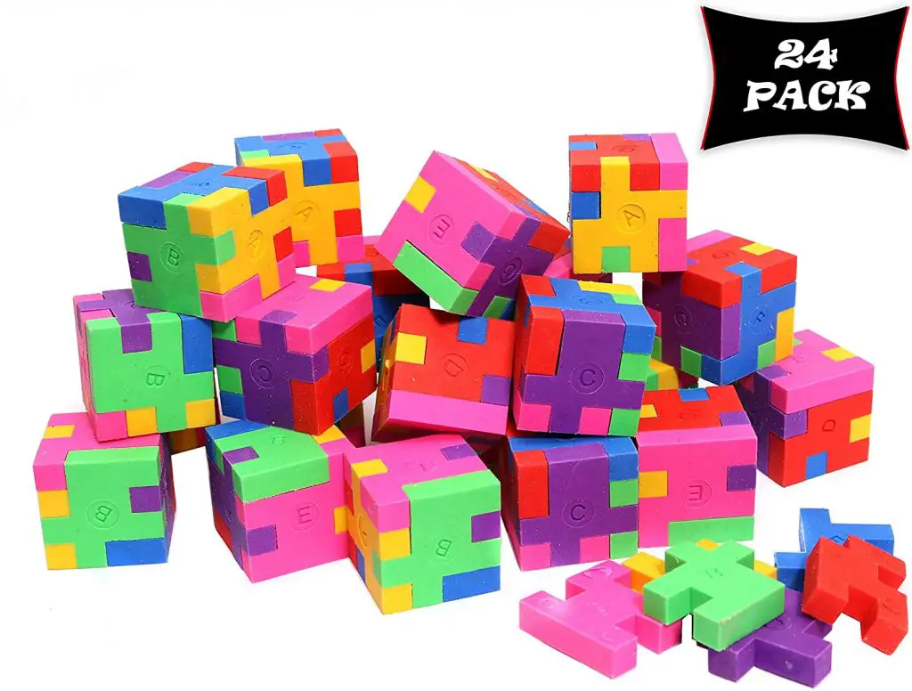 Smart Novelty Cubic Puzzle Erasers for Kids School Supplies and Treasure Box