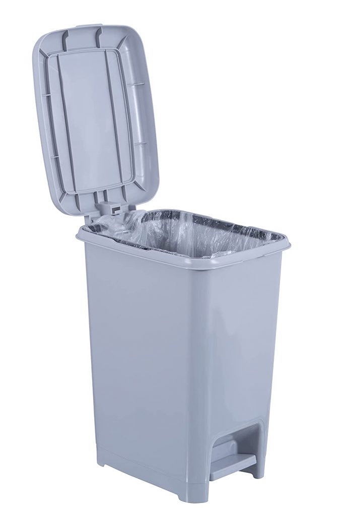 Superio Slim Trash Can for Dorms with Mini Pedal