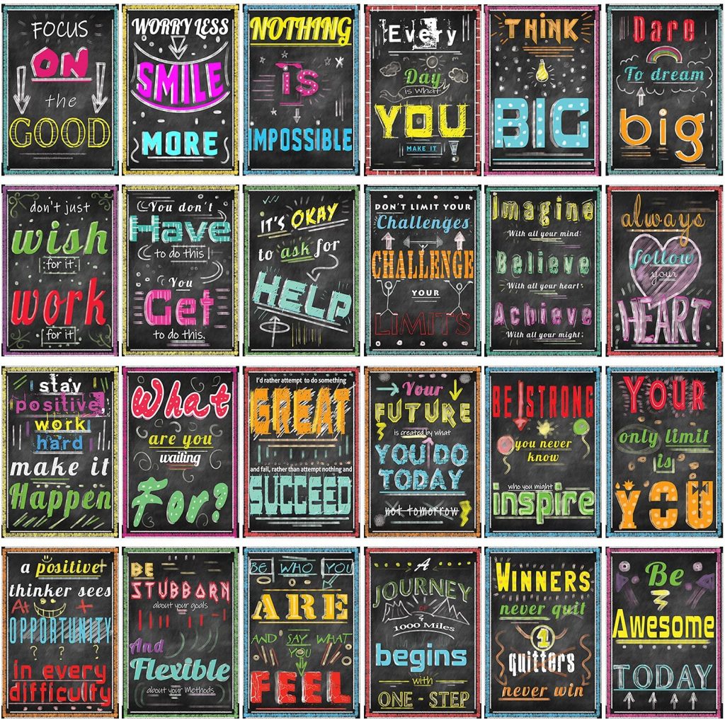 24 Pack Motivational Posters for Classroom 