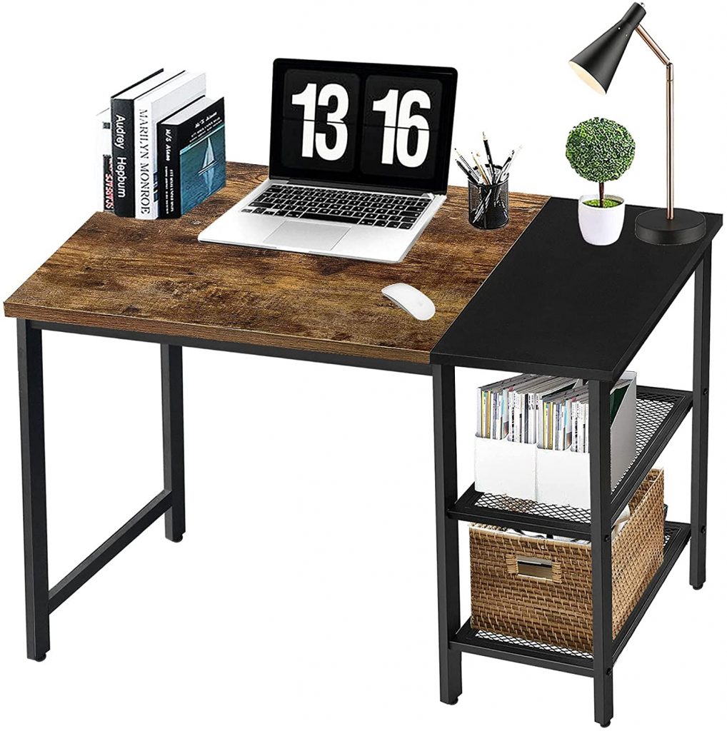 40 Inch Desk with Storage Shelves