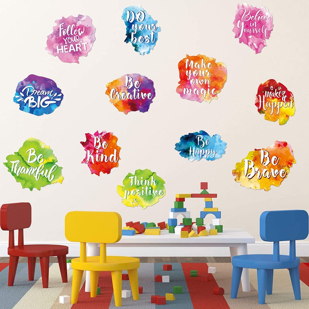 6 Pieces Colorful Inspirational Wall Decal