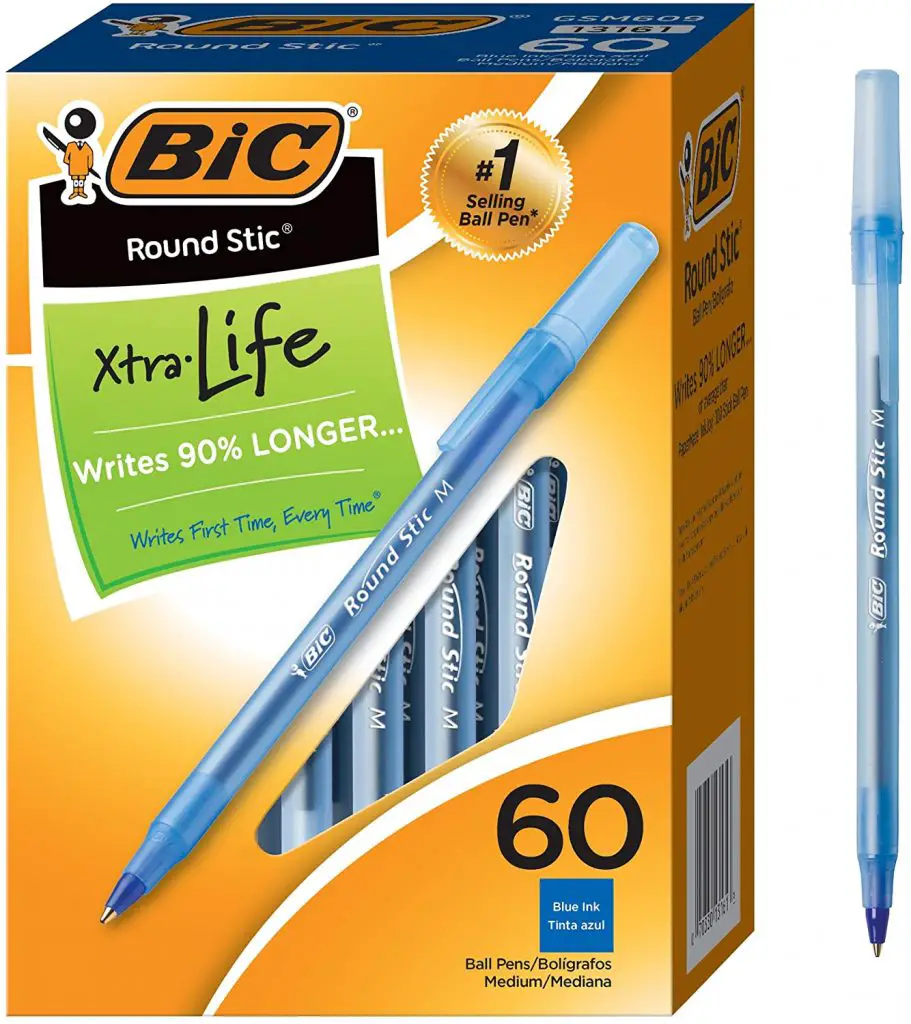 BIC Round Stic Xtra Life Ballpoint Pen with 60-Count