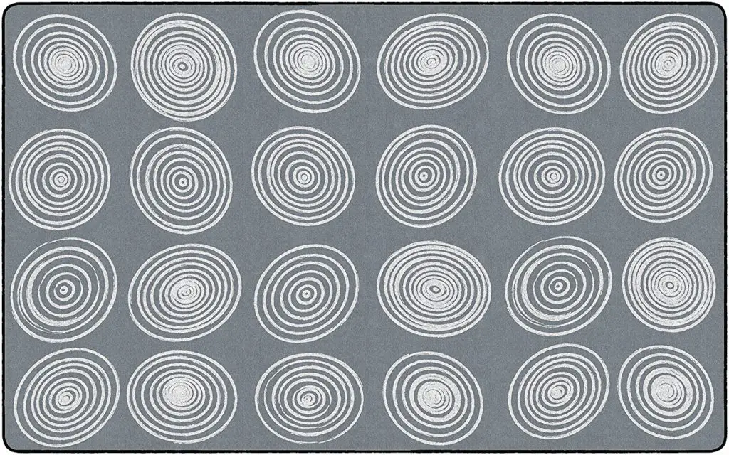 Flagship Carpets Circles Abstract Children's Classroom Area Rug for Kids Room Seating Décor