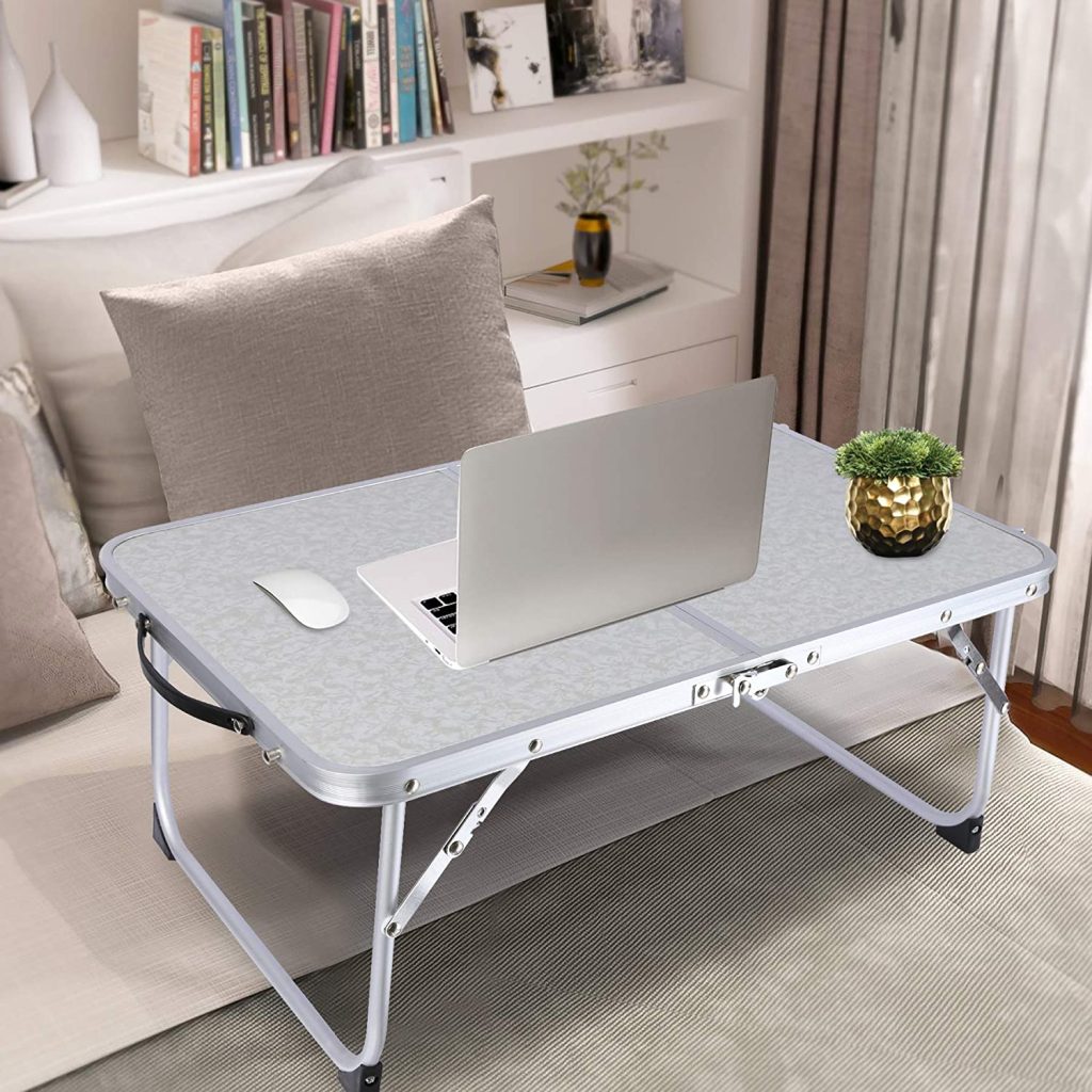CAMPMOON Foldable Laptop Table for Bed with Thicker Aluminum Frame