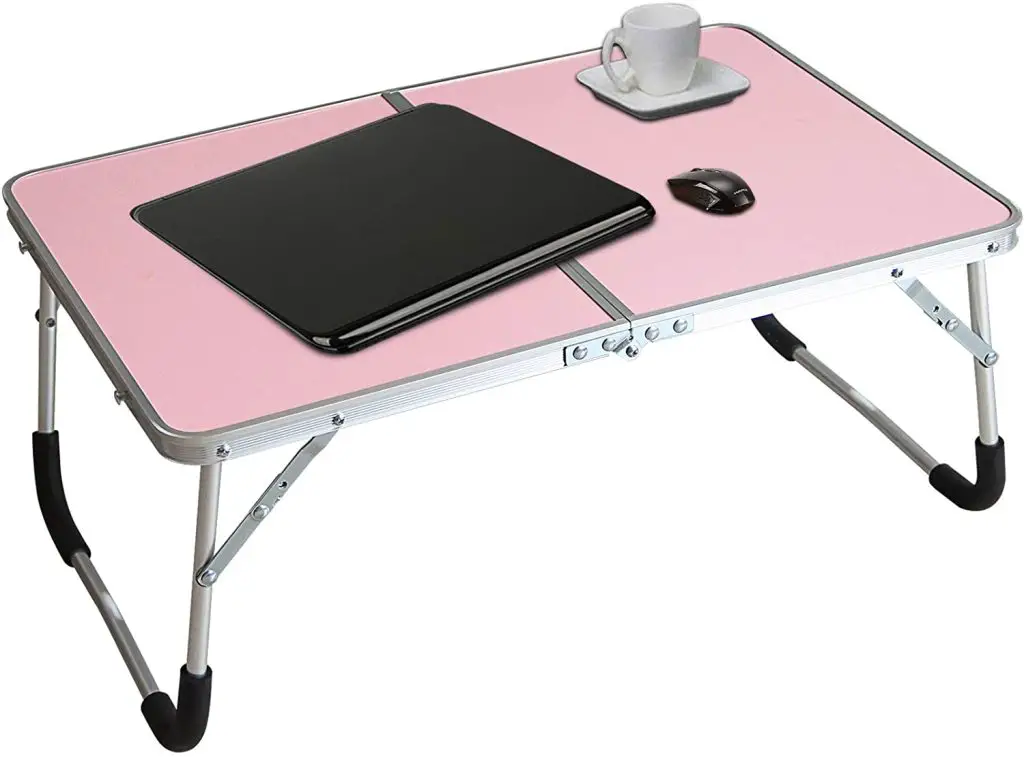 Foldable Laptop Table for Dorm Beds with Inner Storage Space