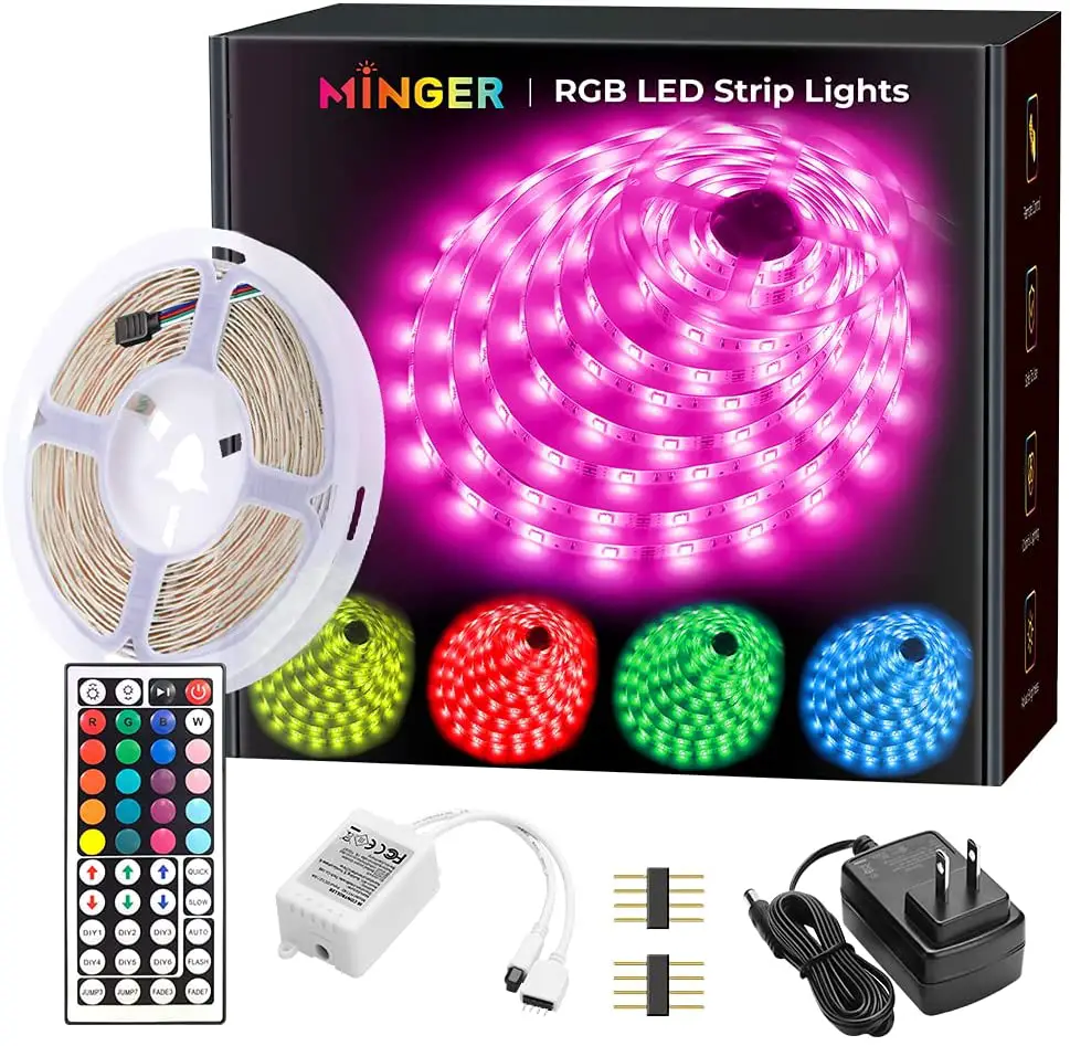 MINGER LED Strip Lights with IR Remote Control
