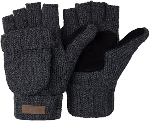 Winter Knitted Convertible Fingerless Gloves