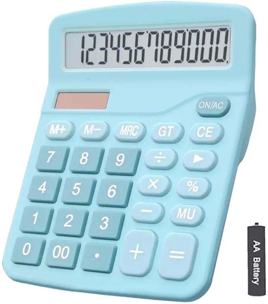 BESTWYA 12-Digit Dual Power Handheld Desktop Calculator with Large LCD Display 