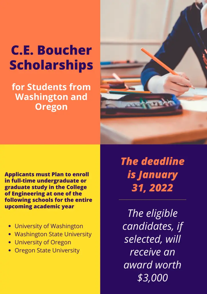 C.E. Boucher Scholarships for Students from Washington and Oregon