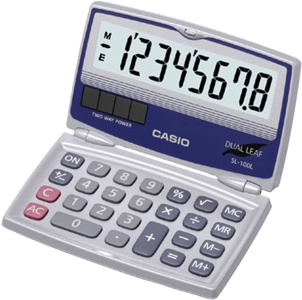 Casio SL-100L Basic Solar Folding Compact Calculator