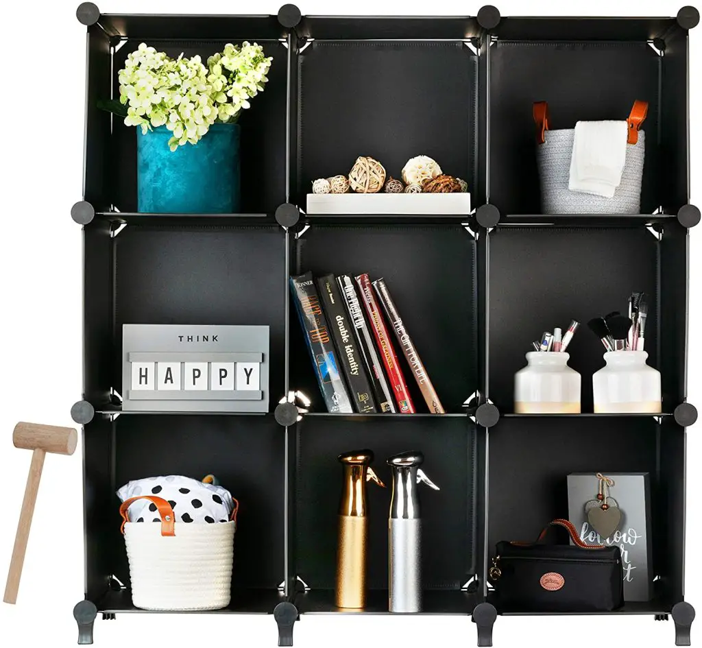 Homeries Cube Compact Bookshelf with Modular DIY Plastic Closet